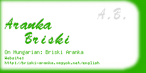 aranka briski business card